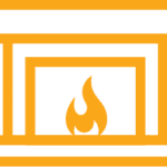 Fireplaces service icon.